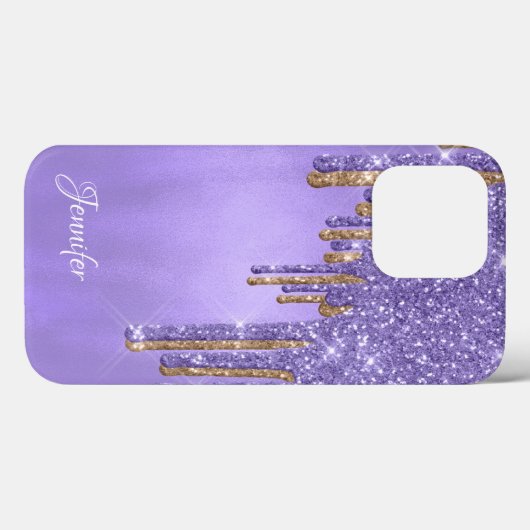 Tropfen für lila und Gold-Glitzer Case-Mate iPhone Hülle (Rückseite (Horizontal))