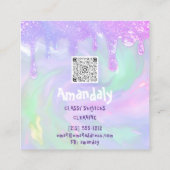 Tropfen für Reinigungs-Service-Logo QRCode-Wäsche- Quadratische Visitenkarte (Rückseite)