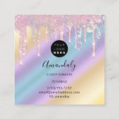 Tropfen für Reinigungsdienste im Haushaltshaus Quadratische Visitenkarte (Rückseite)