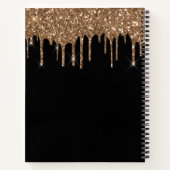 Tropfen für schwarze Glitzer Notizblock (Rückseite)