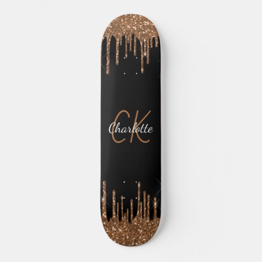 Tropfen für Schwarzes Gold, elegant Skateboard (Vorderseite)