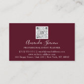 Tropfen für Veranstaltungsplaner Rose QR-Logo Visitenkarte (Rückseite)