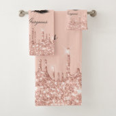 Tropfen Glitzer Effect Lash Hallo Schönheit Rose A Badhandtuch Set (Insitu)