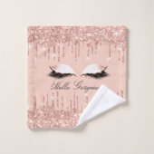 Tropfen Glitzer Effect Lash Hallo Schönheit Rose A Badhandtuch Set (Waschlappen)