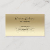 Tropfen Glitzer Gold Monogram Visitenkarte (Rückseite)