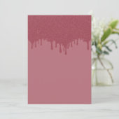 Tropfen Glitzer Rose Gold Einladung Custom (Stehend Vorderseite)