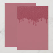 Tropfen Glitzer Rose Gold Einladung Custom (Vorne/Hinten)