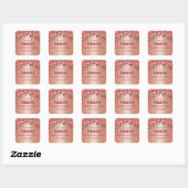 Tropfen Glitzer Rose Gold Soy Kerzen Labels Quadratischer Aufkleber (Blatt)