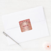 Tropfen Glitzer Rose Gold Soy Kerzen Labels Quadratischer Aufkleber (Umschlag)
