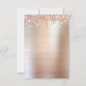 Tropfen Glitzer Tropfen Rose Bridal Wedding Einladung (Rückseite)