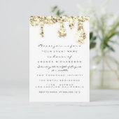 Tropfen Gold Glitzer Bridal Sweet 16. Einladung (Stehend Vorderseite)