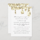 Tropfen Gold Glitzer Bridal Sweet 16. Einladung (Vorne/Hinten)