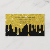 Tropfen Gold Glitzer Sparkle Makeup Artist Salon Visitenkarte (Rückseite)