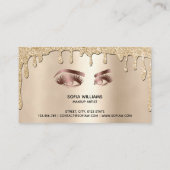 Tropfen Gold Makeup Artist Auge Beauty Salon Lash Visitenkarte (Rückseite)