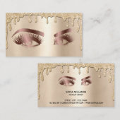 Tropfen Gold Makeup Artist Auge Beauty Salon Lash Visitenkarte (Vorne/Hinten)