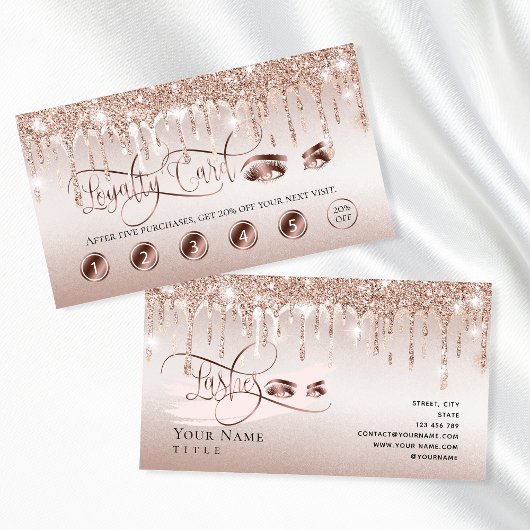 Tropfen Gold Makeup Loyalität Karte schöne Lashes