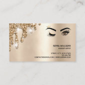 Tropfen Gold Makeup Wink Augen Beauty Salon Lash Visitenkarte (Rückseite)