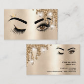 Tropfen Gold Makeup Wink Augen Beauty Salon Lash Visitenkarte (Vorne/Hinten)