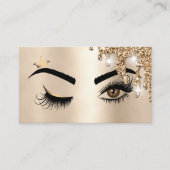 Tropfen Gold Makeup Wink Augen Beauty Salon Lash Visitenkarte (Vorderseite)
