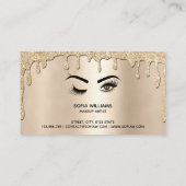 Tropfen Gold Makeup Wink Augen Beauty Salon Lash Visitenkarte (Rückseite)