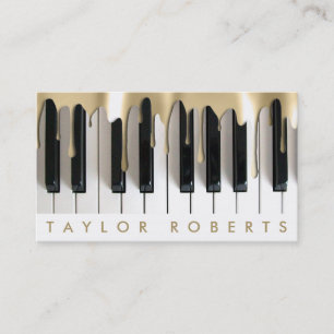 Tropfen Gold Pianist Business Card Visitenkarte