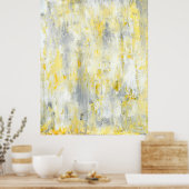 'Tropfen' Graue und gelbe Abstrakte Kunst Poster d (Küche)