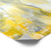 'Tropfen' Graue und gelbe Abstrakte Kunst Poster d (Ecke)