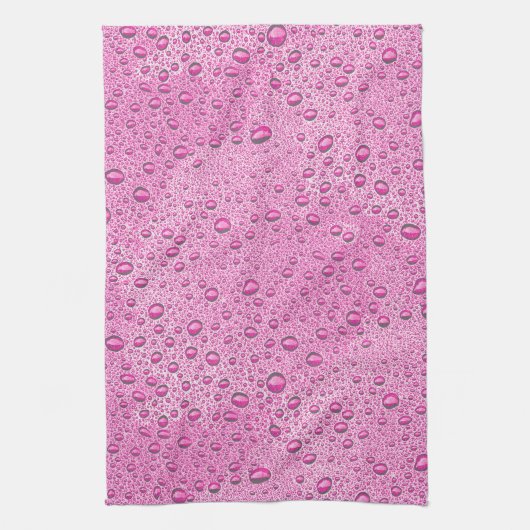 Tropfen heißrosa Wasser Geschirrtuch (Vertikal)