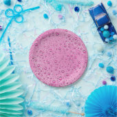 Tropfen heißrosa Wasser Pappteller (Party)