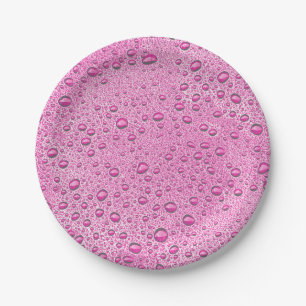 Tropfen heißrosa Wasser Pappteller