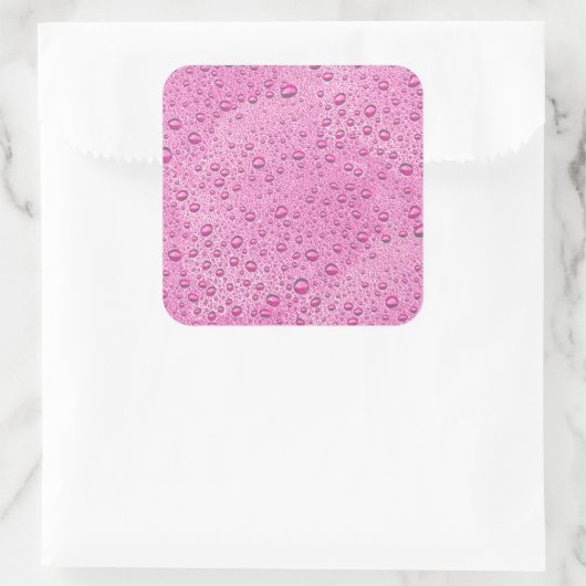 Tropfen heißrosa Wasser Quadratischer Aufkleber (Tasche)