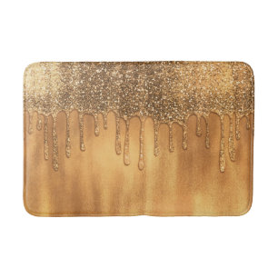 Tropfen in Gold Honey Glitzer Hübsche Tropfen Badematte