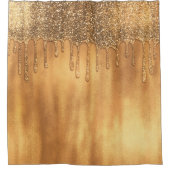 Tropfen in Gold Honey Glitzer Hübsche Tropfen Duschvorhang (Vorderseite)