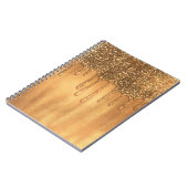 Tropfen in Gold Honey Glitzer Hübsche Tropfen Notizblock (Linke Seite)