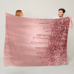 Tropfen in Rose Gold Glitzer Hübsch Rosa Tropfen Fleecedecke