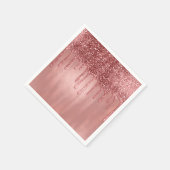 Tropfen in Rose Gold Glitzer Hübsch Rosa Tropfen Serviette (Ecke)