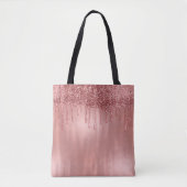 Tropfen in Rose Gold Glitzer Hübsch Rosa Tropfen Tasche (Vorderseite)