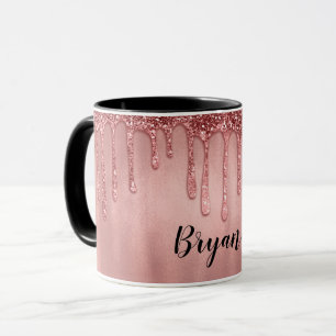 Tropfen in Rose Gold Glitzer Hübsch Rosa Tropfen Tasse