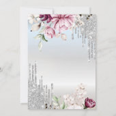 Tropfen, Kleidung, Eiffelturm Lilac Rose Quinceañe Einladung (Rückseite)