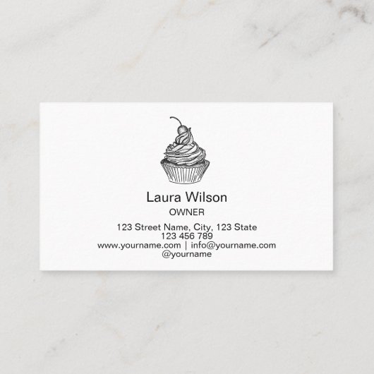 Tropfen Kuchen Creme Schokolade Süßigkeiten Bäcker Visitenkarte (Rückseite)
