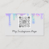 Tropfen Lashes Makeup Nail Microblade Logo Qr Gold Visitenkarte (Rückseite)