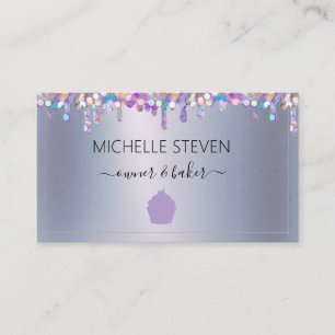 Tropfen Lila Bäckerei Business Card Visitenkarte