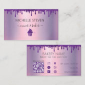 Tropfen Lila Bäckerei Business Card Visitenkarte (Vorne/Hinten)