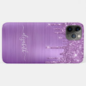 Tropfen lila Glitzer Personalisiert Case-Mate iPhone Hülle (Rückseite (Horizontal))