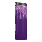 Tropfen lila Glitzer rosa benutzerdefinierte Monog Thermosbecher (Nach rechts gedreht)