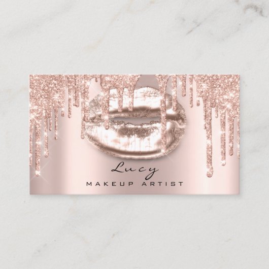 Tropfen  Lippen Glitzer Tropfen Parkplatz Terminkarte (Vorderseite)