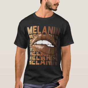 Tropfen Lippen Schwarze Geschichte Königin BHM Mel T-Shirt