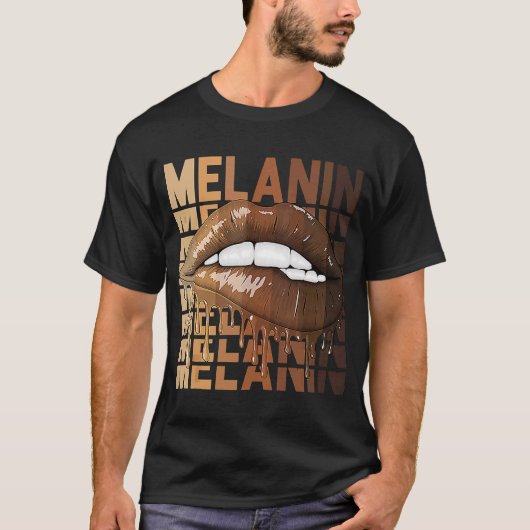 Tropfen Lippen Schwarze Geschichte Königin BHM Mel T-Shirt (Vorderseite)