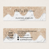 Tropfen marmorieren goldfarbene Glitzer Ohrringe a (Vorne & Hinten)