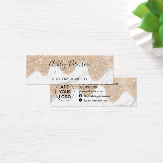 Tropfen marmorieren goldfarbene Glitzer Ohrringe a (Schreibtisch)